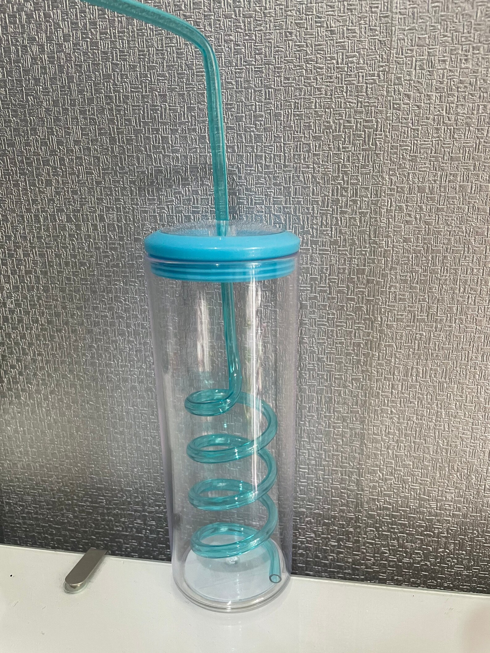 Personalised plastic cup with spiral straw Etsy