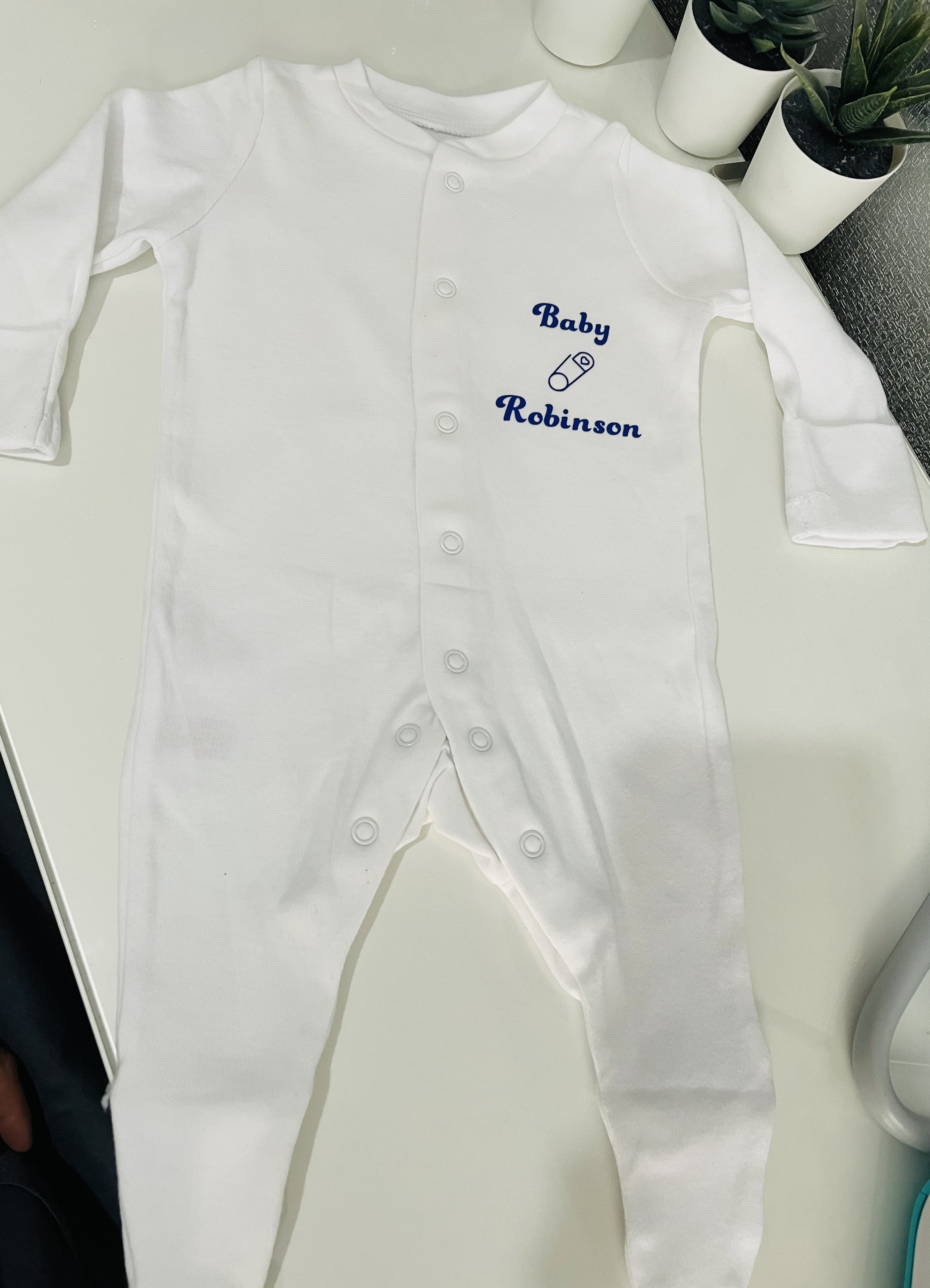 Personalised Baby sleepsuit Etsy