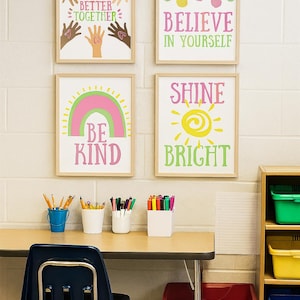 Believe (pink and Green) - Classroom Decor, Set of 4 Digital Downloads ...