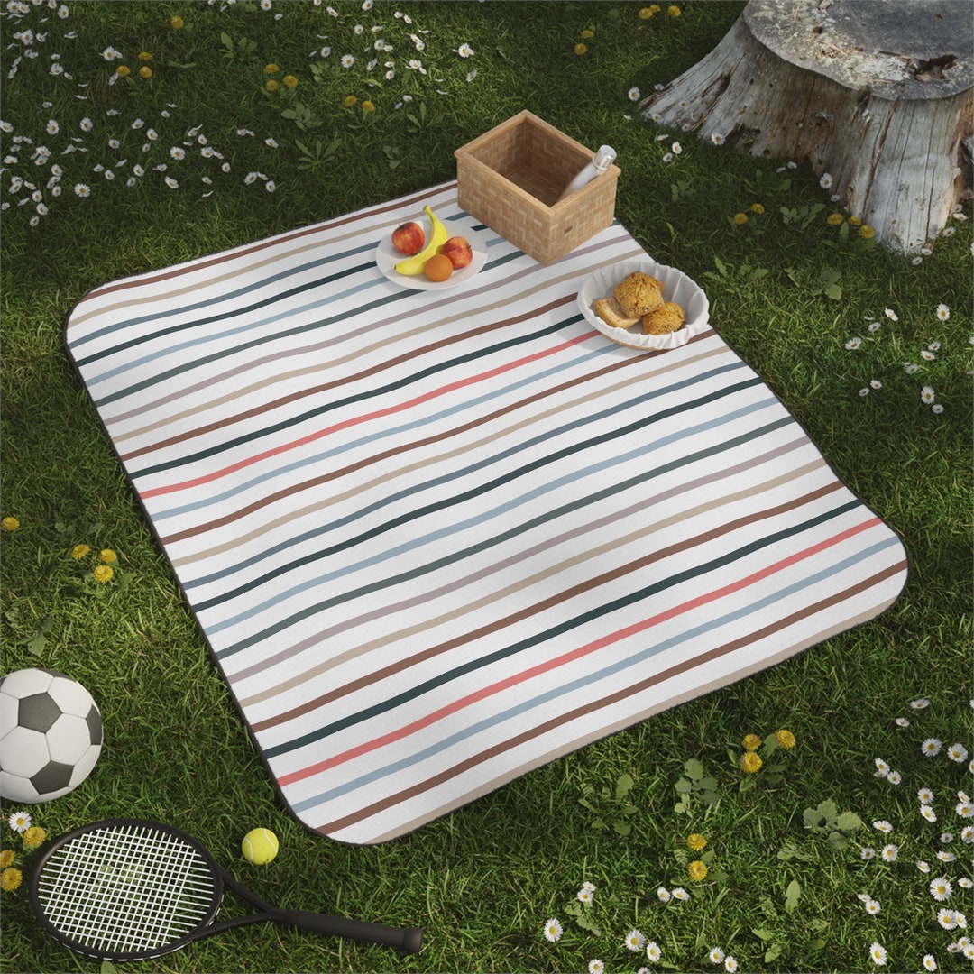 Striped Picnic Blanket Play Mat Camping Blanket Beach Etsy