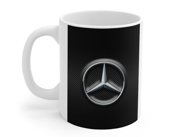 PLAQUE EMAILLEE TASSE cafe mug MERCEDES BENZ AUTO  enameled COFFEE CUP EMAIL 