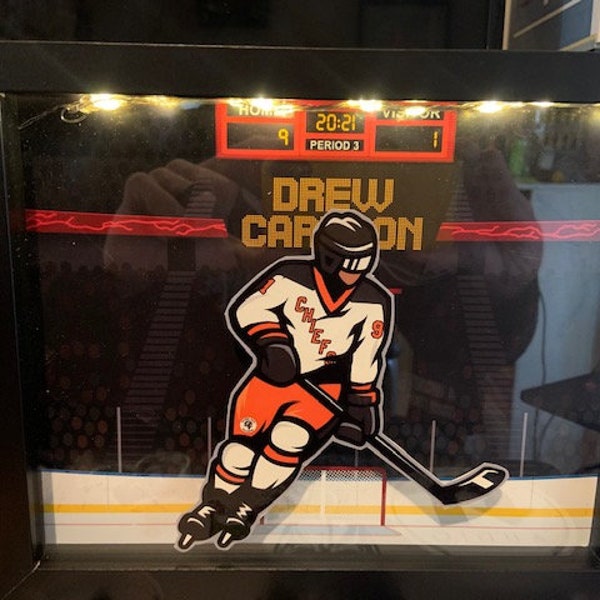 Hockey Shadow Box Etsy