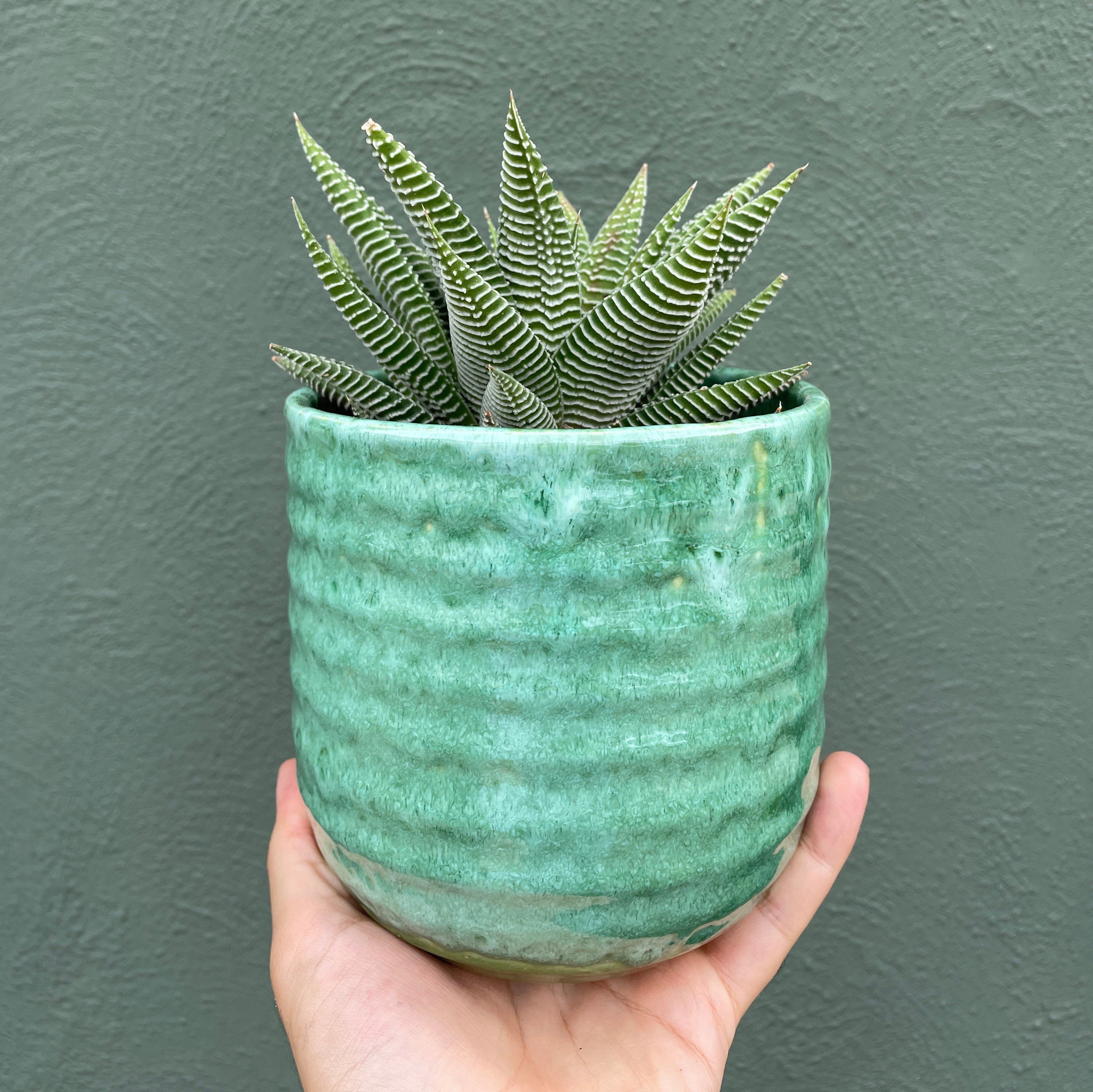 Glossy Mint Green Plant Pot / Planter Etsy