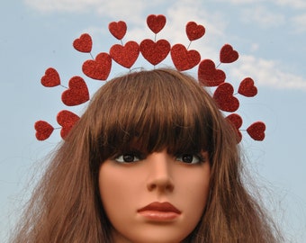 Heart Headband: Valentine's Day Queen of Hearts Crown