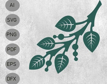 Eukalyptusblatt SVG: Cricut Vorlage, Papierblumenblätter (Digitale Dateien)
