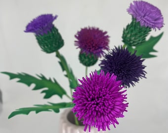 Thistle branch Faux thistle flower Handmade scottish thistle flower branch Thistle bouquet