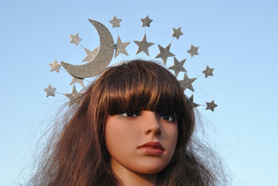 Star Moon Headpiece Moon Headband Halloween Christmass Halo 