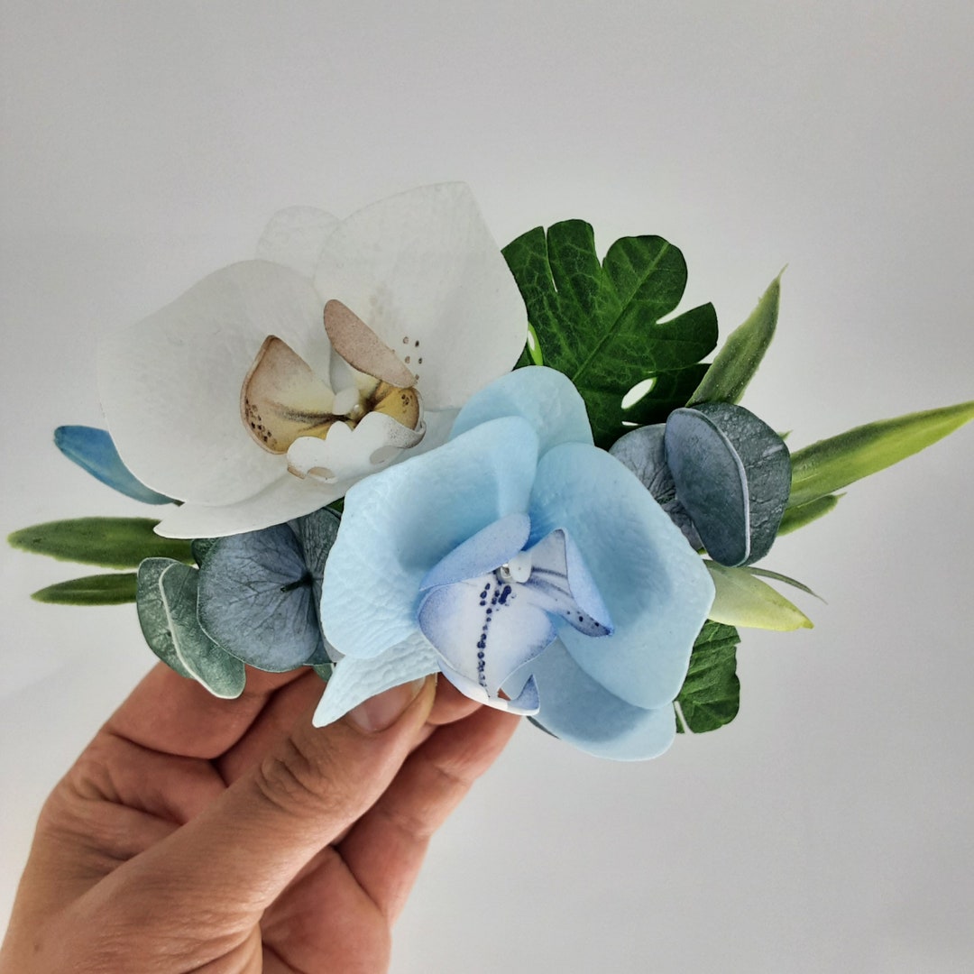 3 Pinces à Cheveux Orchidée - Pour Mariage, Mehndi Ou Occasion Spéciale - Rose - Style Vintage - Neuf