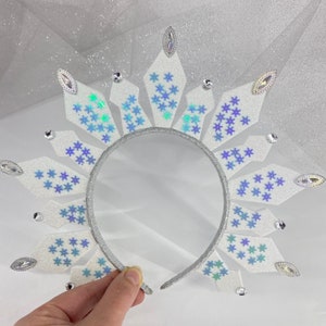 Snowflake headband Christmas headpiece Snow queen crystal crown