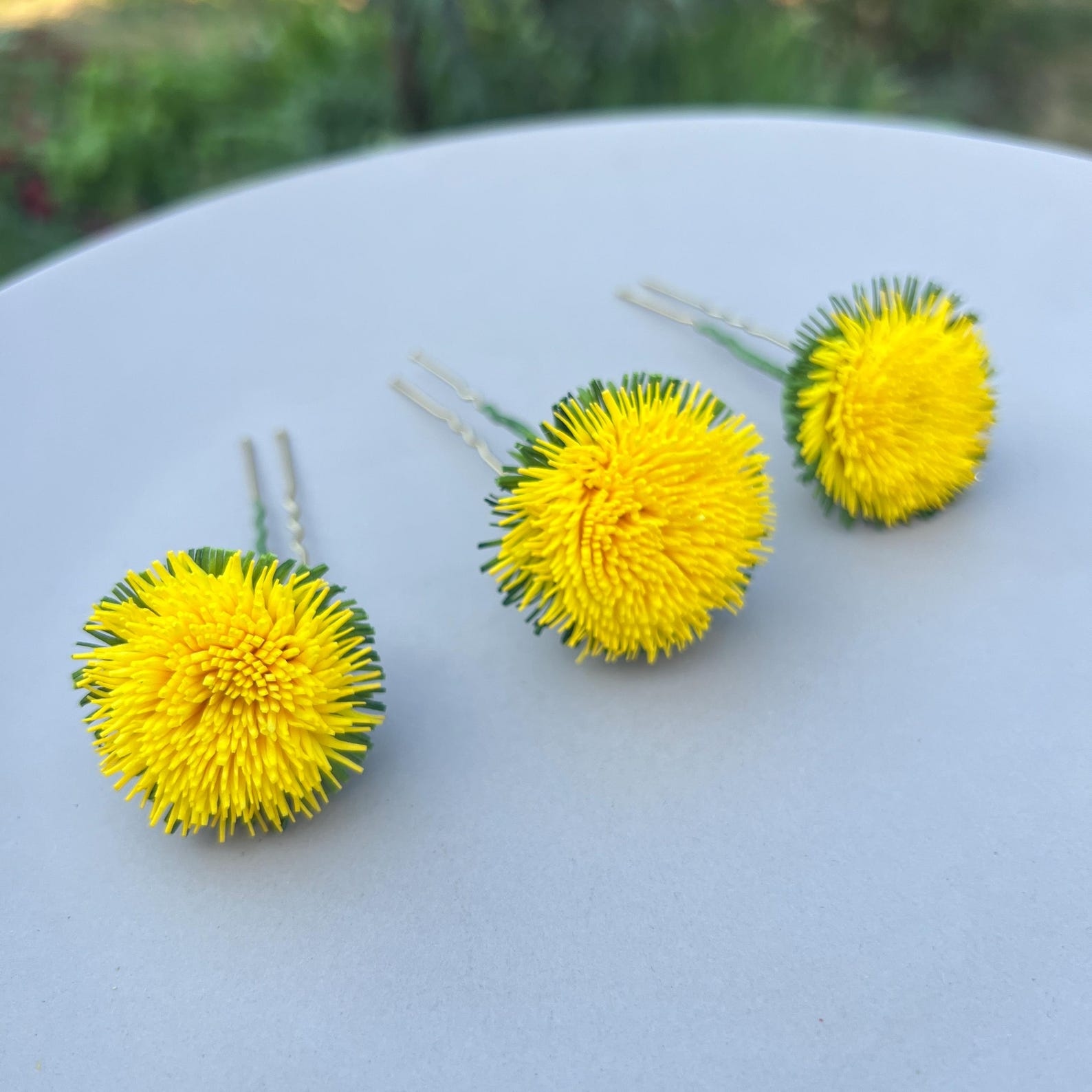 Handmade Yellow Dandelion Hair Pins: Eva Foam Flower Hairpiece - Etsy