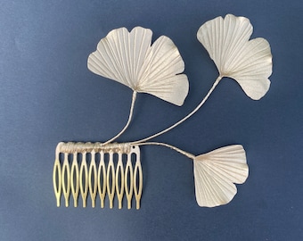 Gold hair comb ginko Leaf hair comb Bridal hair piece Gingko leaf wedding headpiece