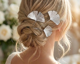 Gold Ginkgo Leaf Hair Comb: Handmade Bridal Headpiece