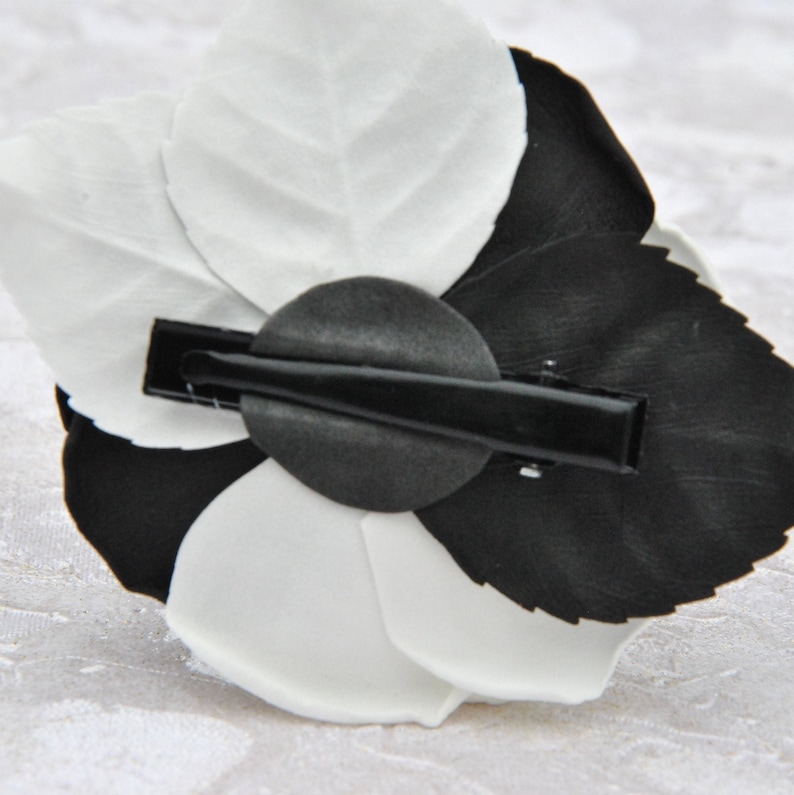 Yin Yang Hair Clips Black and White Rose Flower Hair Clip Goth Etsy