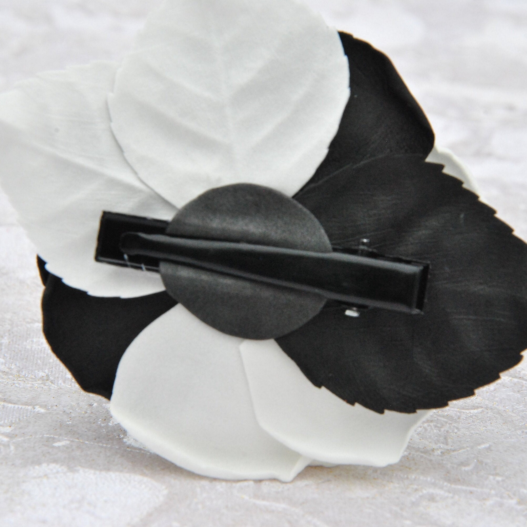 Yin Yang hair clips Black and white rose flower hair clip Goth Etsy