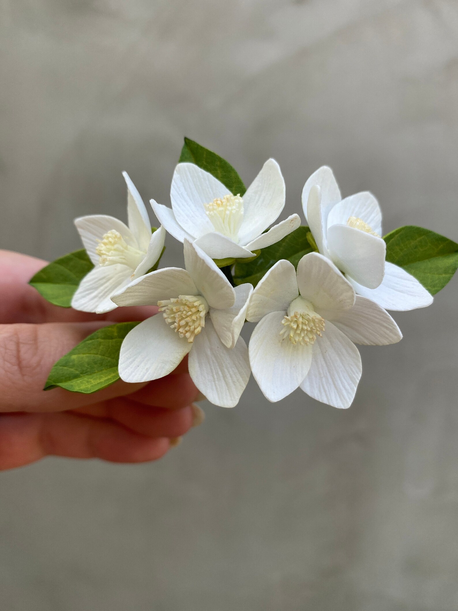 Jasmine Flower Hair Clip Blossom Bridal Hair Piece Wedding Etsy UK