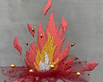 Fire hair clip Fire headband Flame headband Fire headpiece costume Fire hair clip Fire crown Phoenix costume Halloween headband Festival