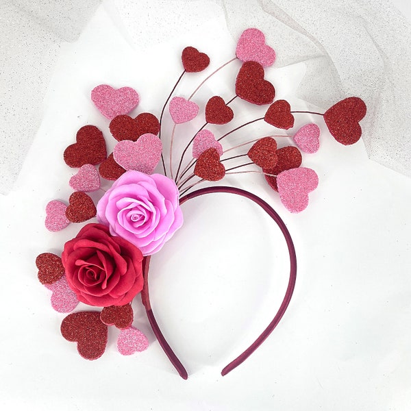 Heart headband cupid Valentine headband Queen of hearts crown headpiece