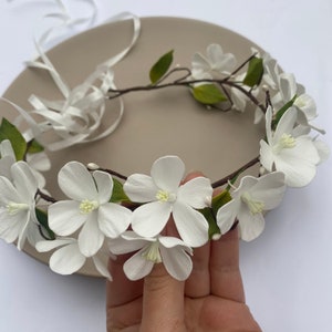 Apple Blossom Flower Crown: Bridal Headpiece, First Communion