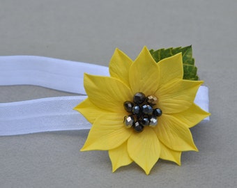 Sunflower headband baby Sunflower hair clip