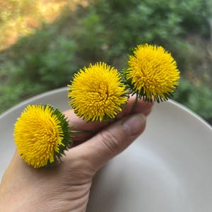 Handmade Yellow Dandelion Hair Pins: Eva Foam Flower Hairpiece