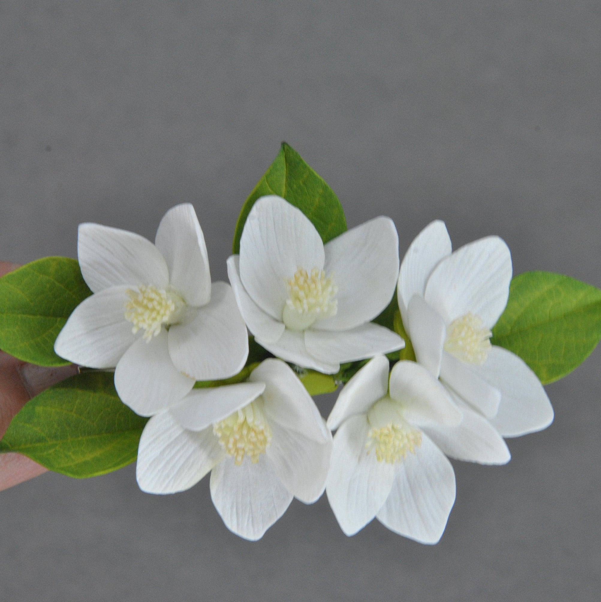 Jasmine Flower Hair Clip Blossom Bridal Hair Piece Wedding Etsy UK