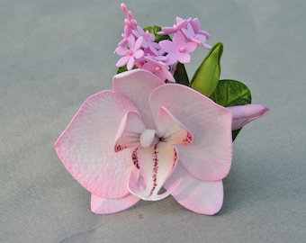 Light Pink Orchid Hair Clip: Tropical Wedding Hair Piece