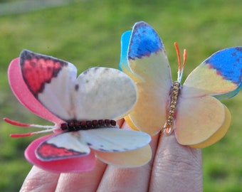 Hair clips buterfly Hair pin for bride yellow, blue,red Butterfly hair accessory wedding