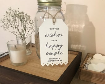 Details about   Personalised Wish Jar Wedding Guest Book Up To 200 Blank Hearts