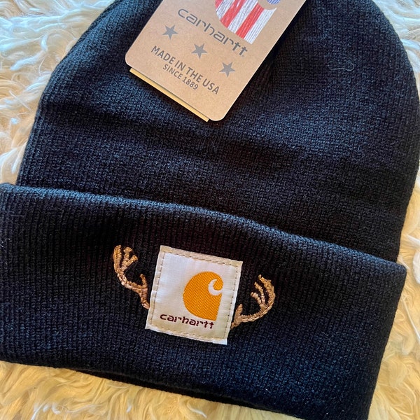 Antler embroidered beanie