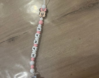 Personalized silicone pacifier clip