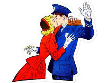 Comic book sticker! Thank you Officer!