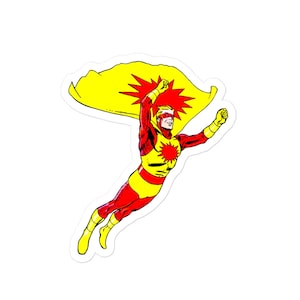 Comic book sticker! Harnessing the power of the Atom!