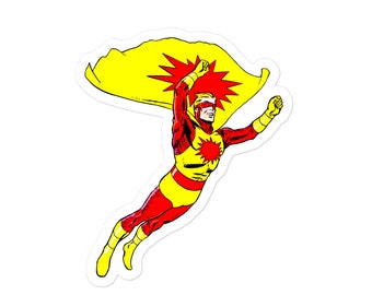 Comic book sticker! Harnessing the power of the Atom!