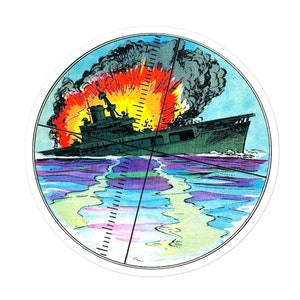 Comic book sticker! You sank my battleship!