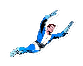 Comic book sticker! Here I come to save the day!