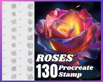 130 Roses Procreate Stamps: Brush Set (Digital Download)