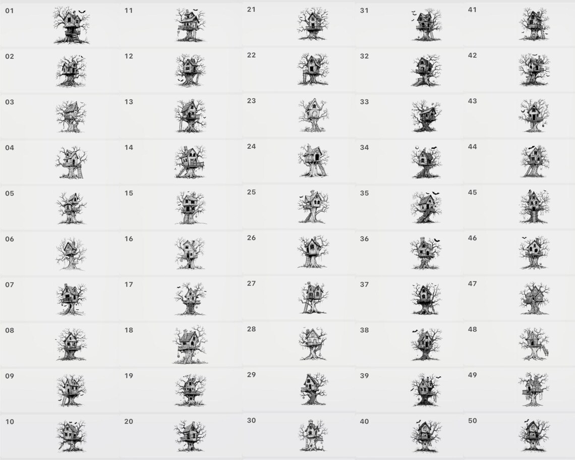 100 Haunted Treehouse Procreate Stamps (digital Download) - Etsy