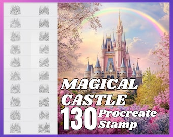 130 Magical Castle Procreate Stamps: Brush Set (Digital Download)