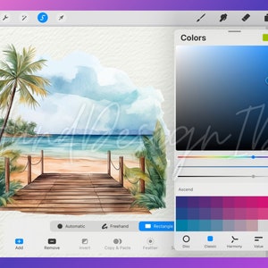 100 Watercolor Beach Procreate Stamps, Brush Procreate stamp (Digital Download) image 2