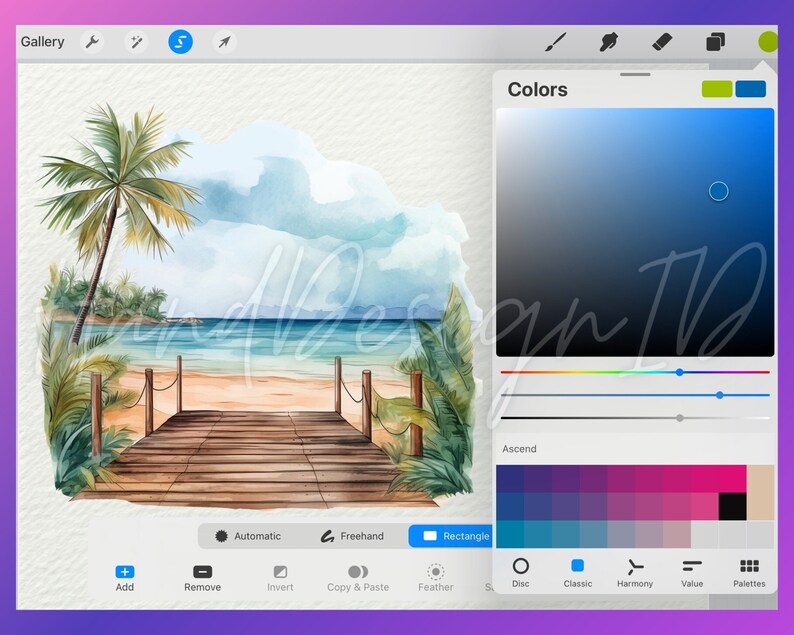 100 Watercolor Beach Procreate Stamps, Brush Procreate stamp (Digital Download) image 2