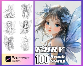 100 Fairy Procreate Stamps: Brush Procreate stamp