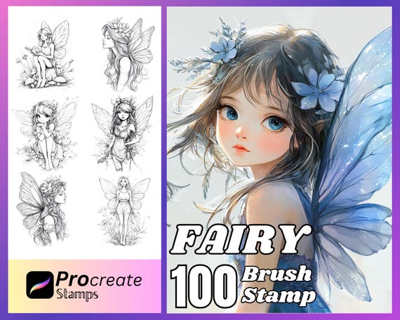 100 Fairy Procreate Stamps: Brush Procreate stamp