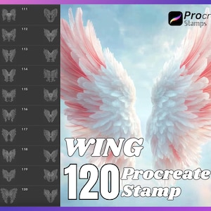 120 Procreate Wing Stamps, Wing brush for procreate, Wing procreate stamps, Wing stamp for procreate.