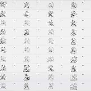 100 Dragon Procreate Stamps, Brush Procreate stamp (Digital Download) image 6