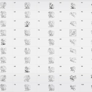 100 Dragon Procreate Stamps, Brush Procreate Stamp (digital Download ...