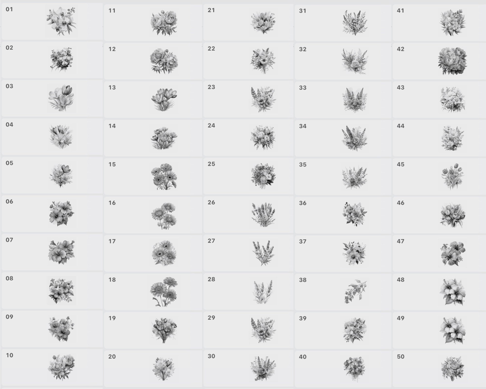 100 Watercolor Flower Stamps for Procreate (digital Download) - Etsy