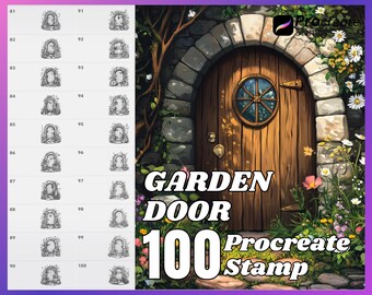 100 Garden Door Procreate Stamps: Brush Set (Digital Download)