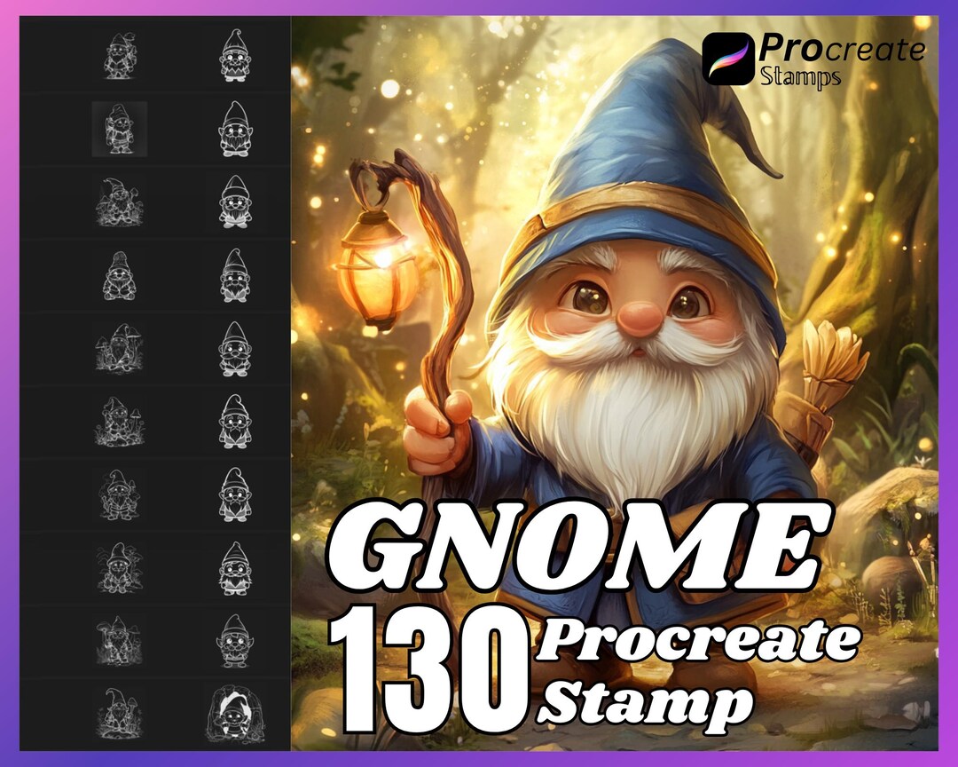 130 Gnome Procreate Stamps: Kawaii Girl Brush Set (digital Download) - Etsy