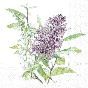 Ensemble de serviettes de table pour découpage, arts techniques mixtes, créations manuelles en papier, journal artistique, printemps, papillon, monarque, lilas, floral, fleur