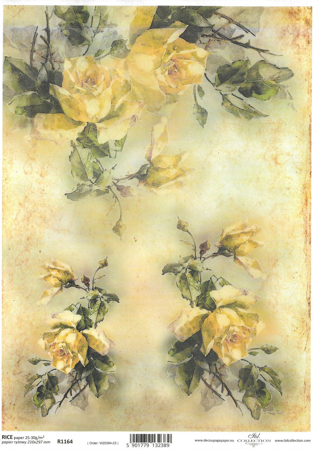 Rice Paper Decoupage Paper Crafts Mixed Media Floral Etsy